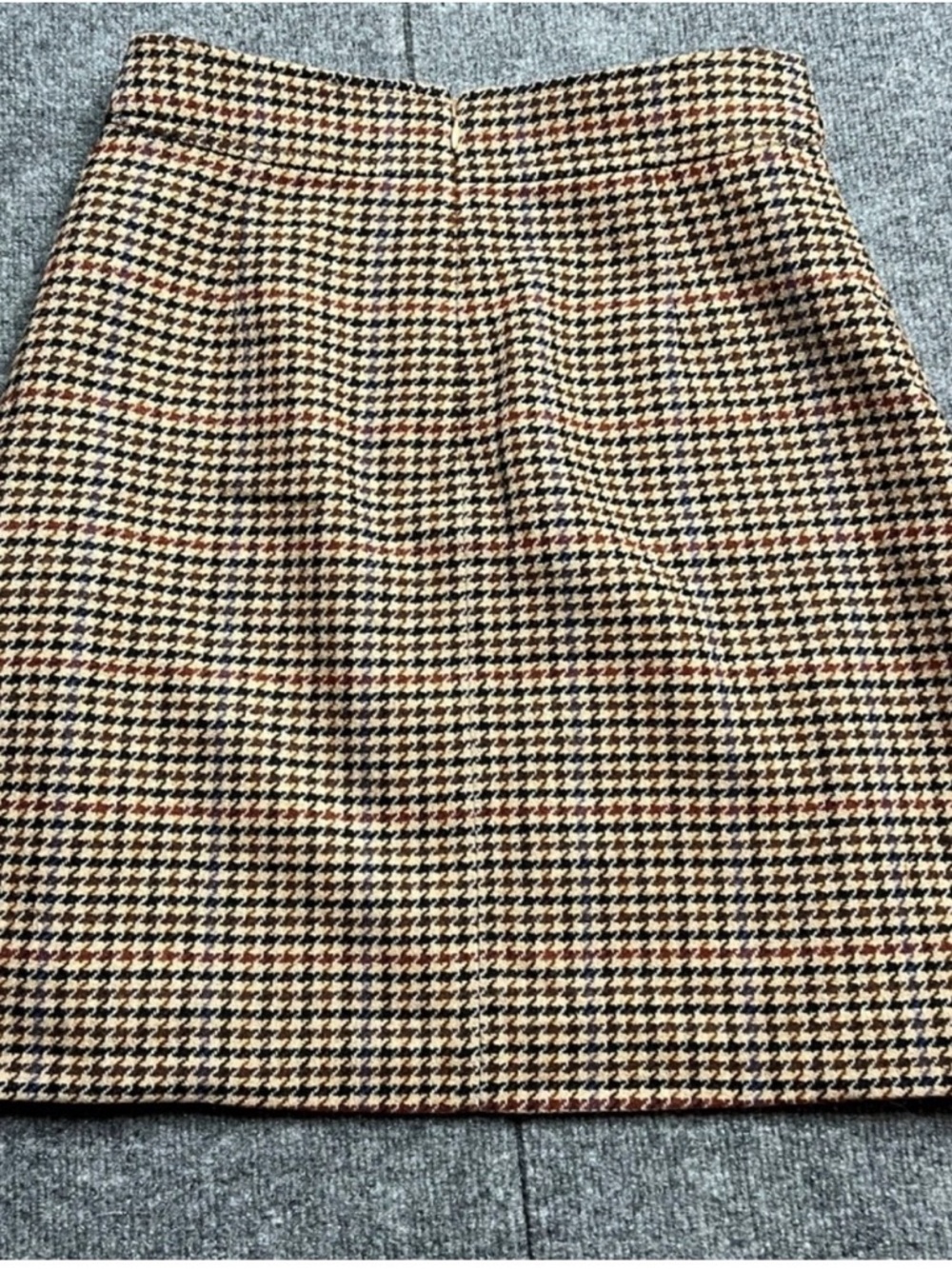 J. Crew Houndstooth Mini Skirt in Tan, Terracotta and Black